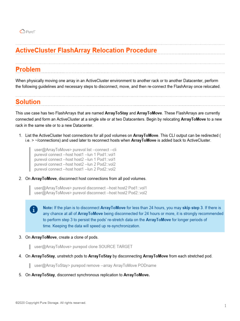 ActiveCluster FlashArray Move Guide | PDF | Computing | Computer ...