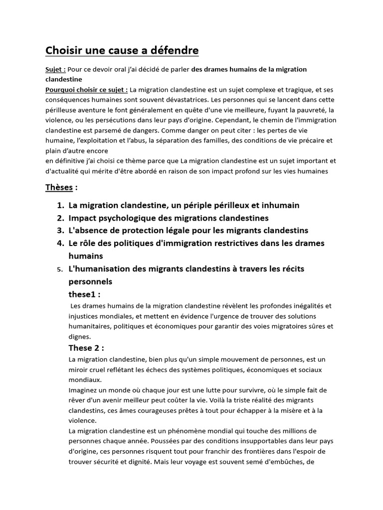 Drames humains de la migration clandestine | PDF | Migration humaine