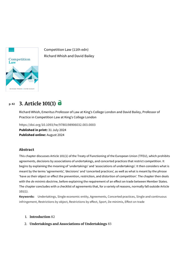 Article 101 (1) - Law Trove | PDF | Business