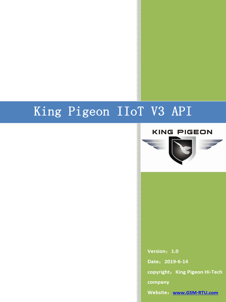 King Pigeon IIoT V3 API Documentation | PDF | Parameter (Computer ...