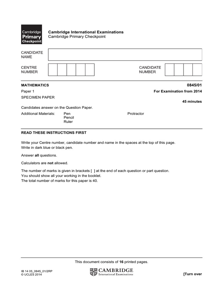2014 - 10 MAths 1 Qns | PDF | Mathematics