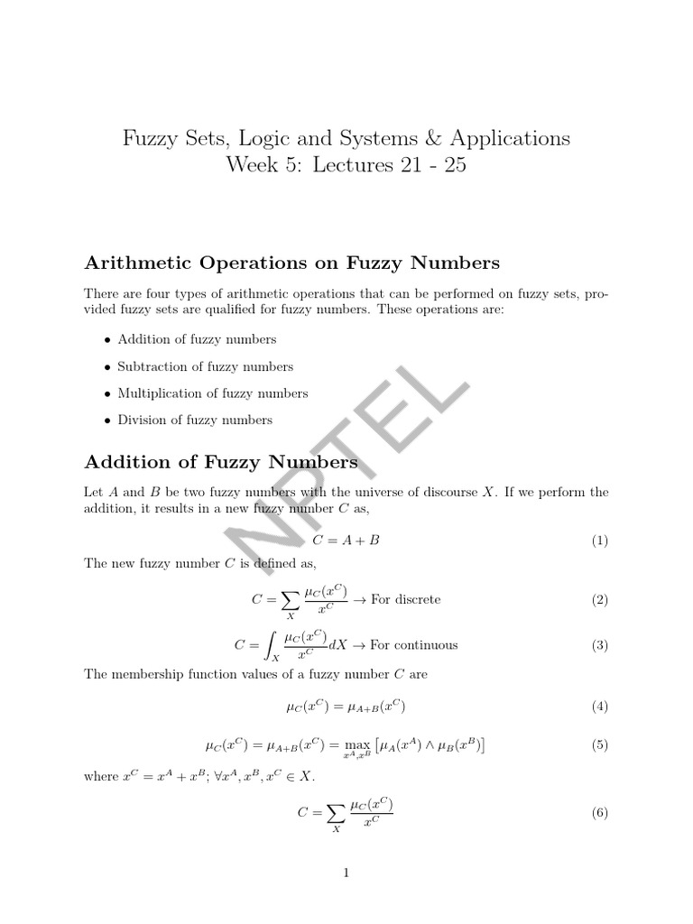 Arithmetic Operations on Fuzzy Numbers | PDF | Function (Mathematics ...