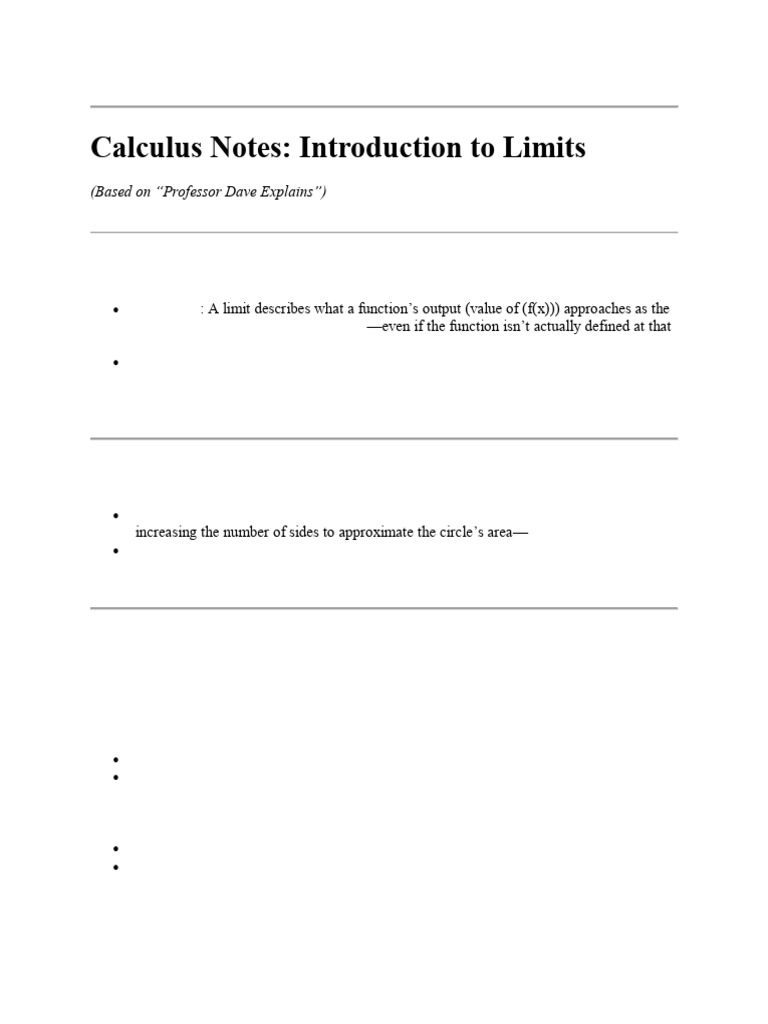 Understanding Limits in Calculus | PDF | Calculus | Derivative