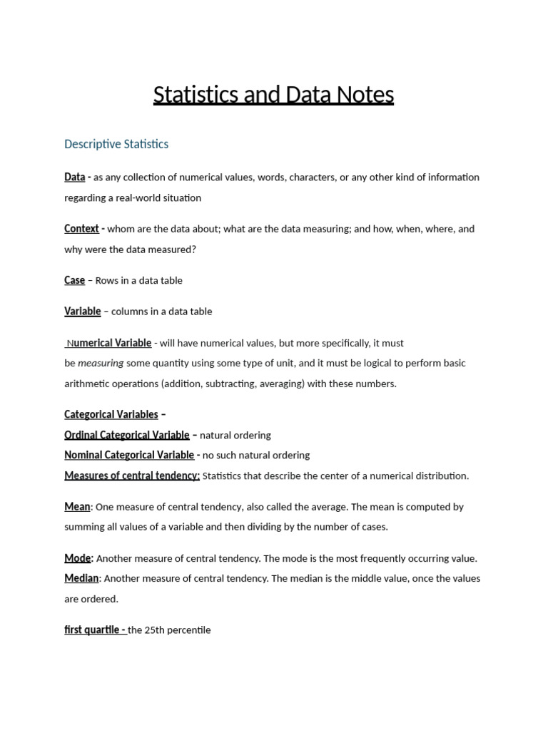 Understanding Descriptive Statistics and Sampling | PDF | Sampling ...