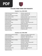 Academic Calendar 2025-2026 Overview | PDF | Higher Education | Observances