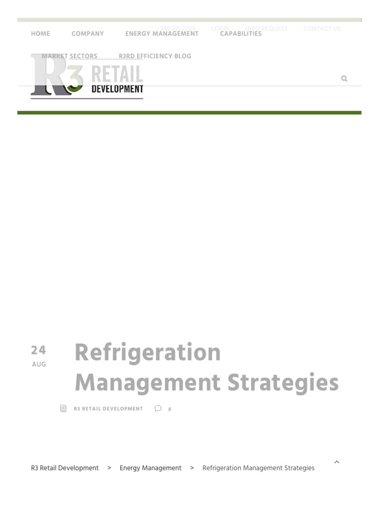Refrigeration Management Strategies - R3 Retail Development | PDF ...