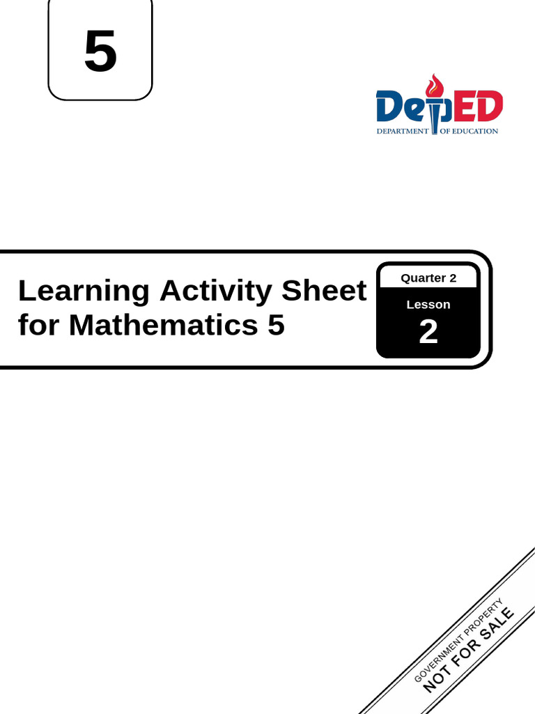 Q2 - LAS - Math 5 - Lesson 2 - Week 2 | PDF | Equations | Mathematics