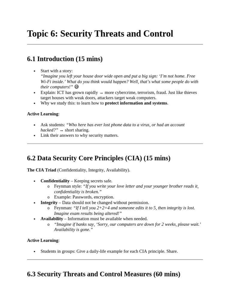 Image result for Understanding Security Threats and Controls | PDF | Computer Security ...