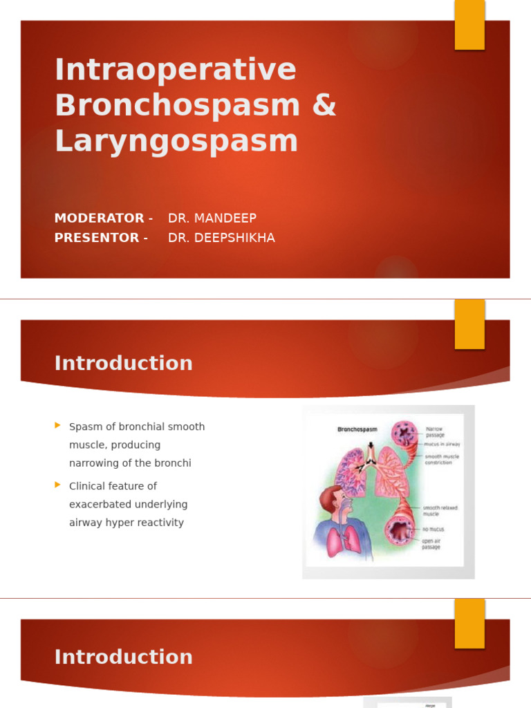 Intraoperative Bronchospasm & Laryngospasm Guide | PDF | Larynx ...