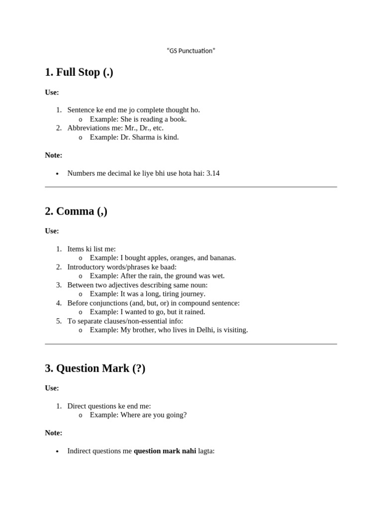 GS Punctuation | PDF