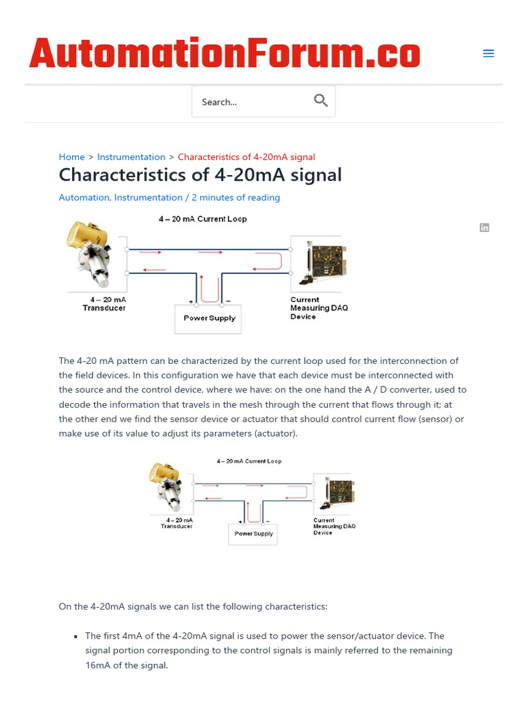 4-20mA Signal Characteristics Explained | PDF | Instrumentation ...