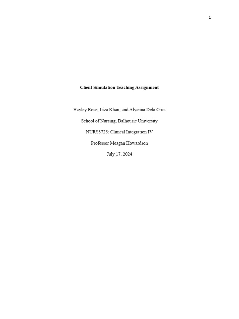 Client Teaching Written Assignment-4797776 | PDF | Attention Deficit ...