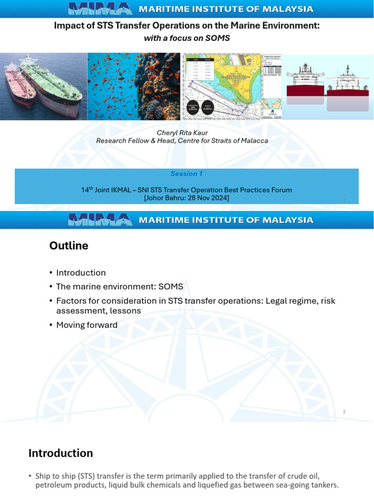 STS Transfer Operations and Marine Impact | PDF | Ships | Coast