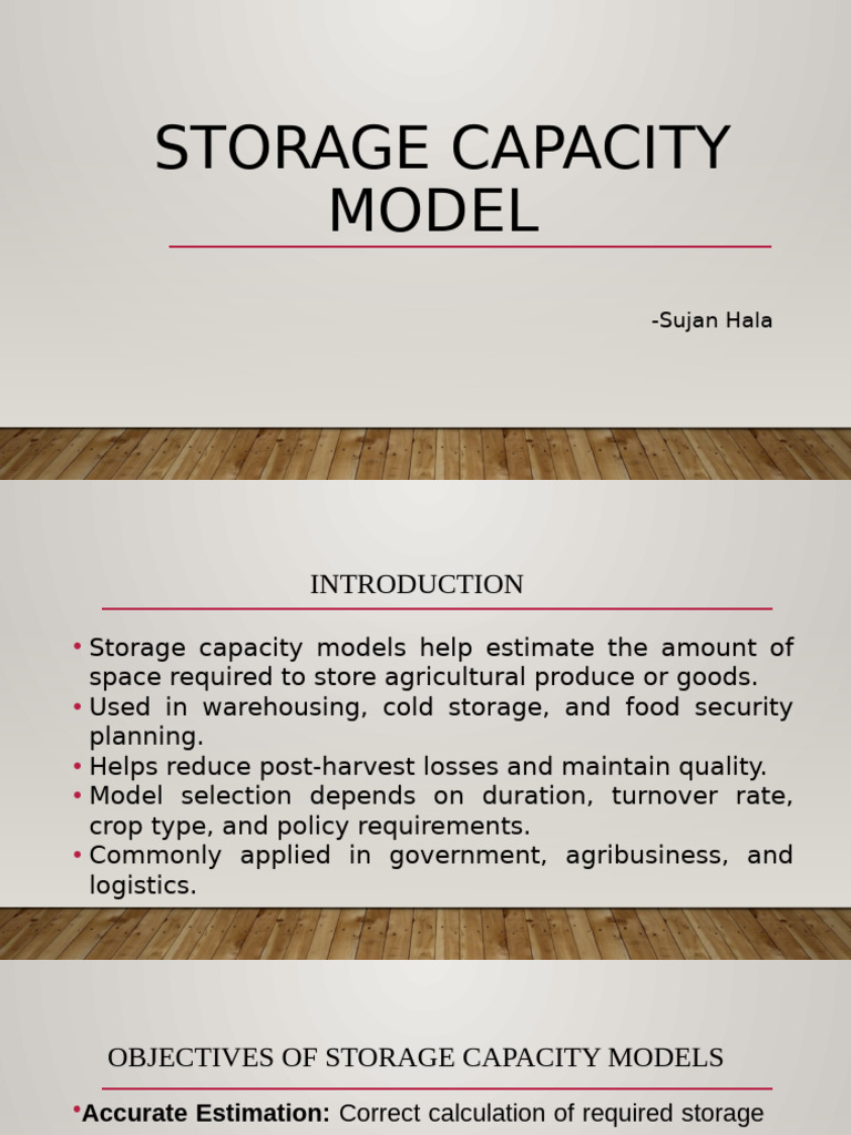 Storage Capacity Model | PDF | Food Security | Economies