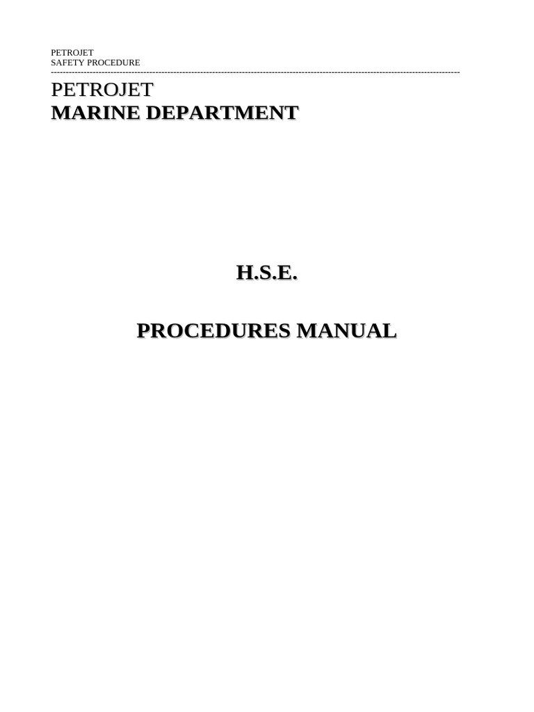 Petrojet H.S.E. Safety Procedures | PDF | Occupational Safety And ...