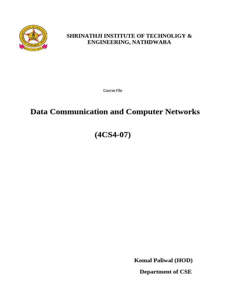 Data Communication Course Overview | PDF