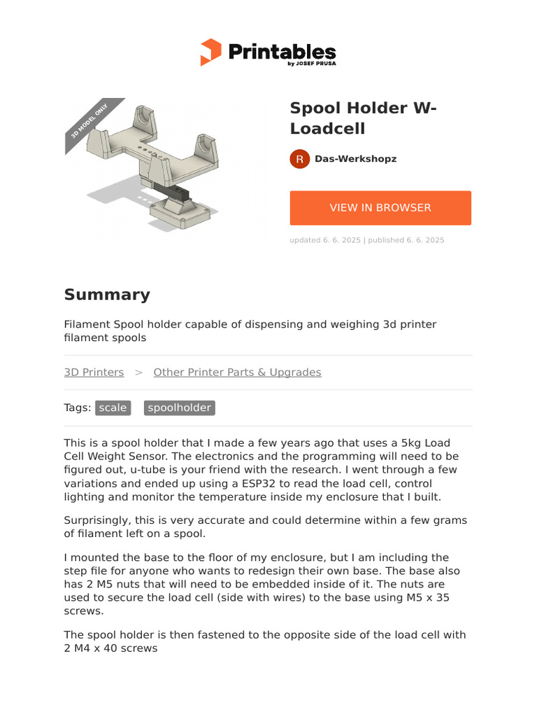 Spool Holder W Loadcell | PDF