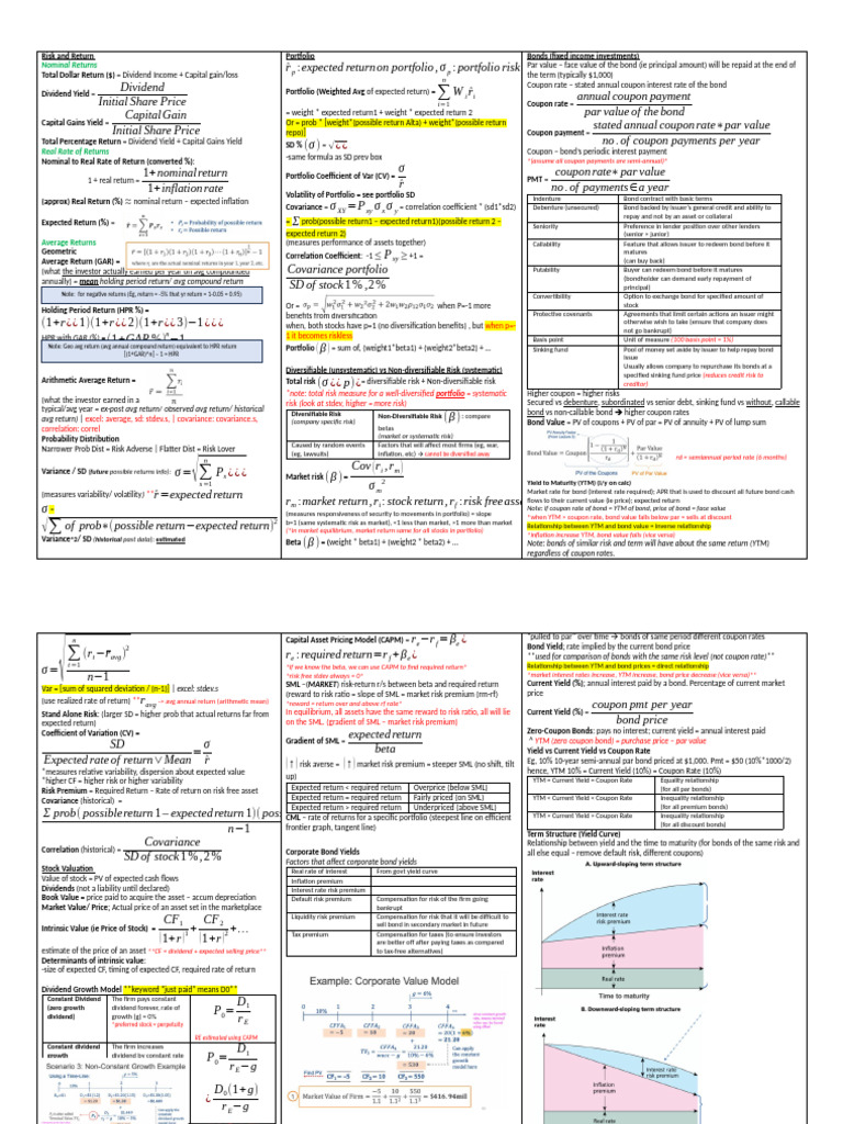 Understanding Risk and Return in Investments | PDF | Bonds (Finance ...