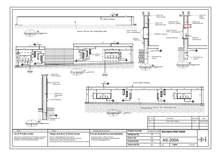 As-200A - Boundary Wall Detail | PDF | Building Engineering