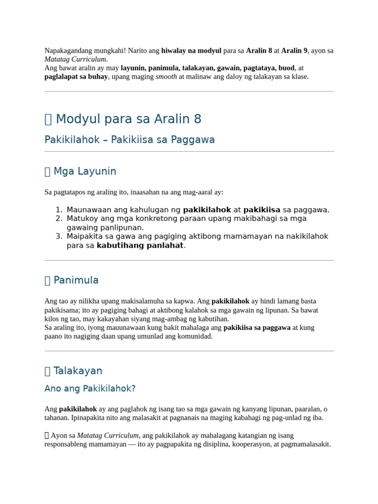 Esp 9 Module 8 and 9 | PDF