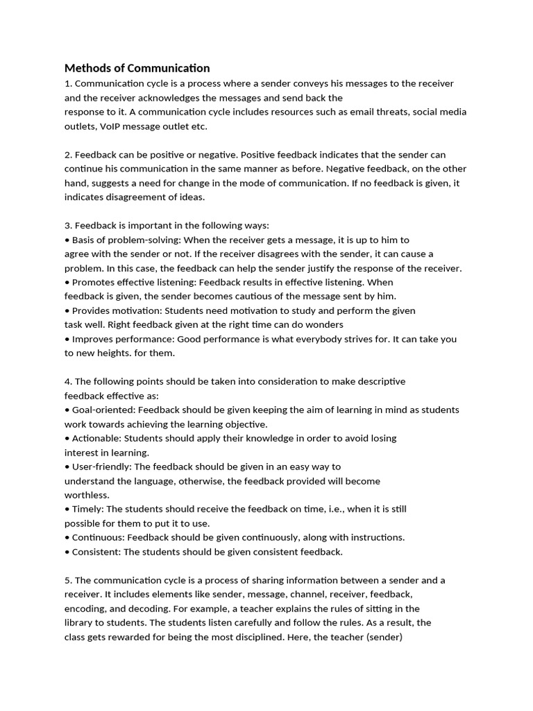 Notes On Communication Skills (10th Class) | PDF | Communication | Noun