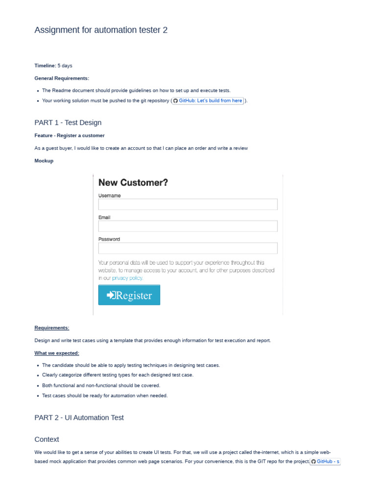 Automation Testing Assignment Guide | PDF | User (Computing) | Software ...