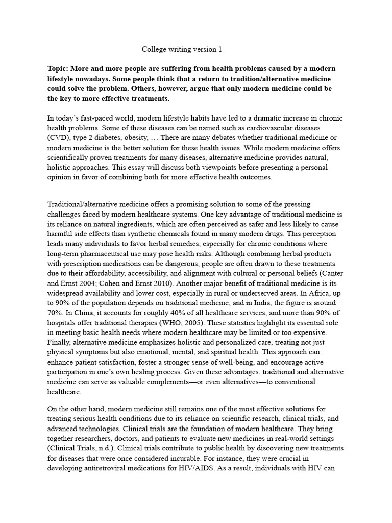 Traditional vs. Modern Medicine Debate | PDF | Alternative Medicine ...