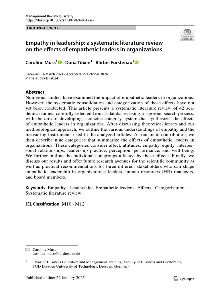 Empathy's Impact on Leadership Effectiveness | PDF | Empathy | Affect ...