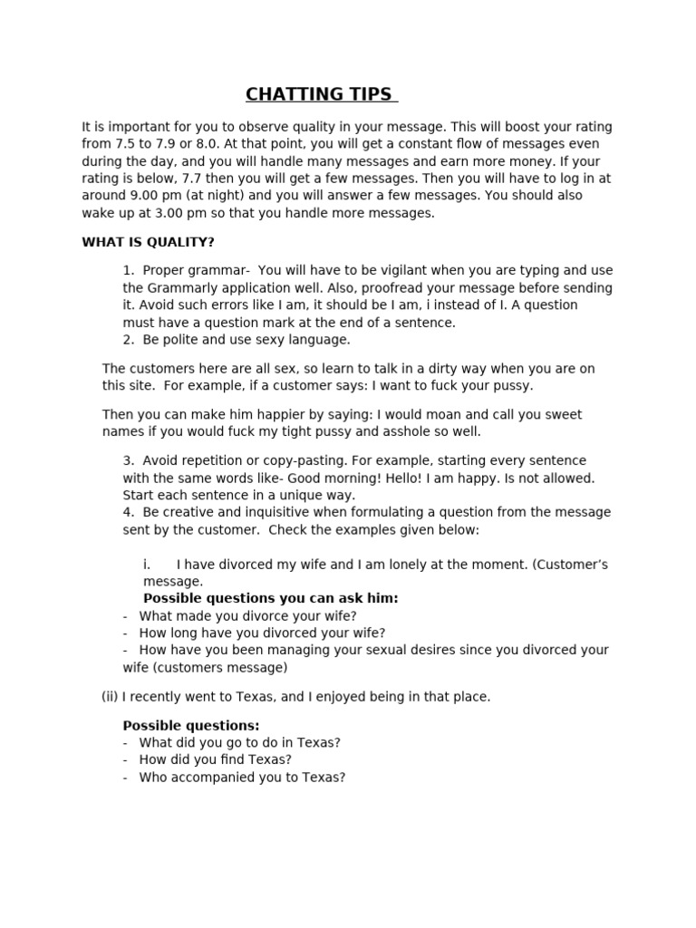 Chatting Tips | PDF