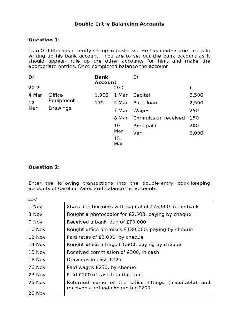 Double Entry Bookkeeping Guide | PDF