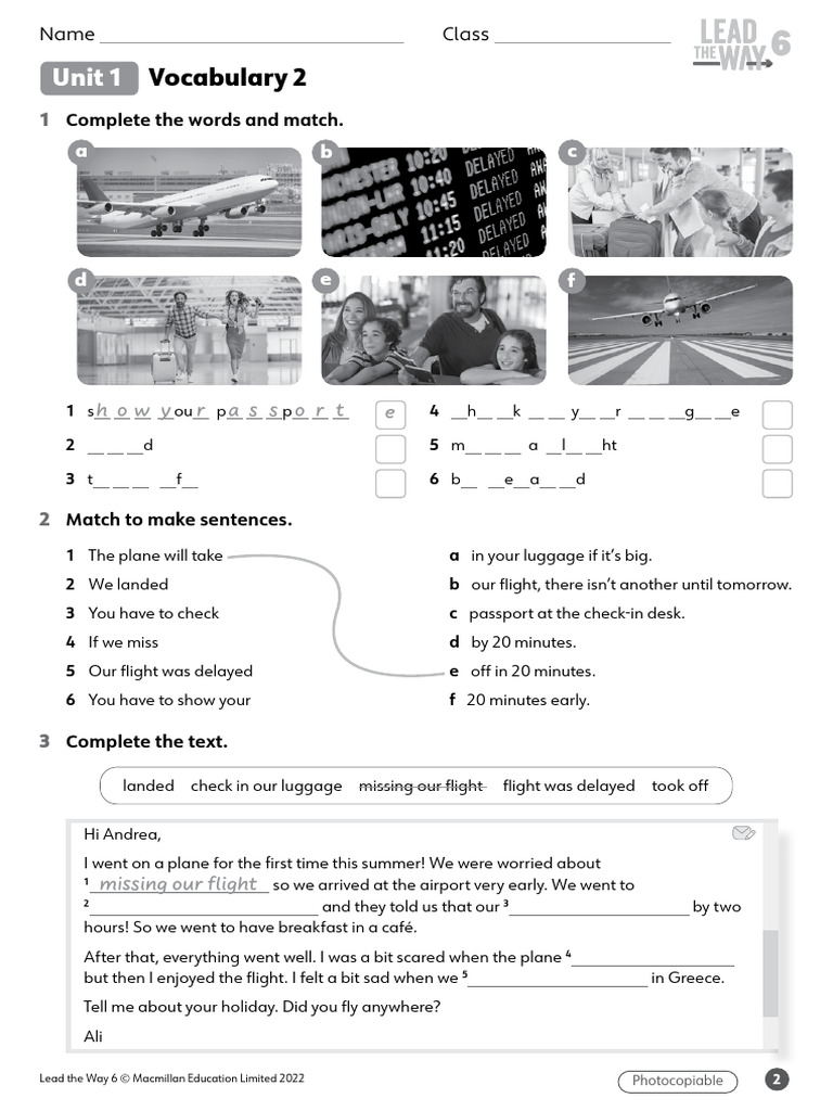 LTW 6 Worksheets U1 Vocabulary 2 | PDF
