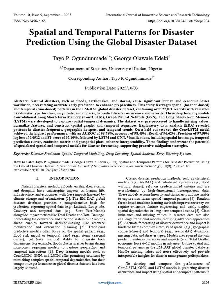 Disaster Prediction with Deep Learning Models | PDF | Applied Mathematics
