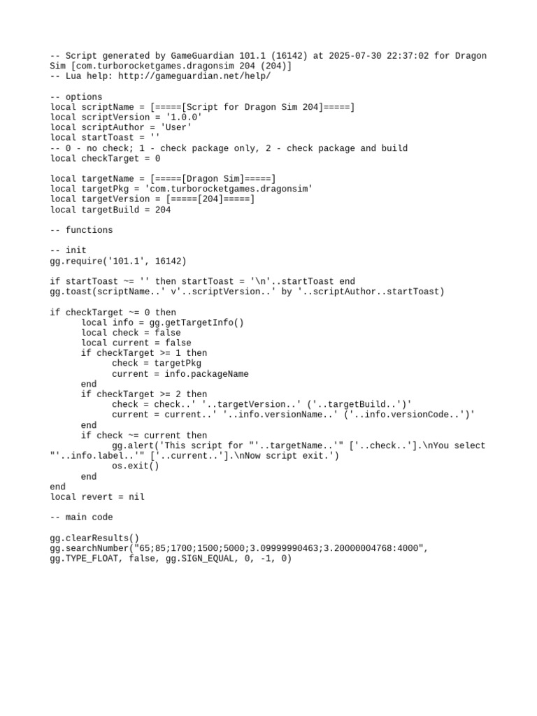 #GG - T REX .Lua | PDF