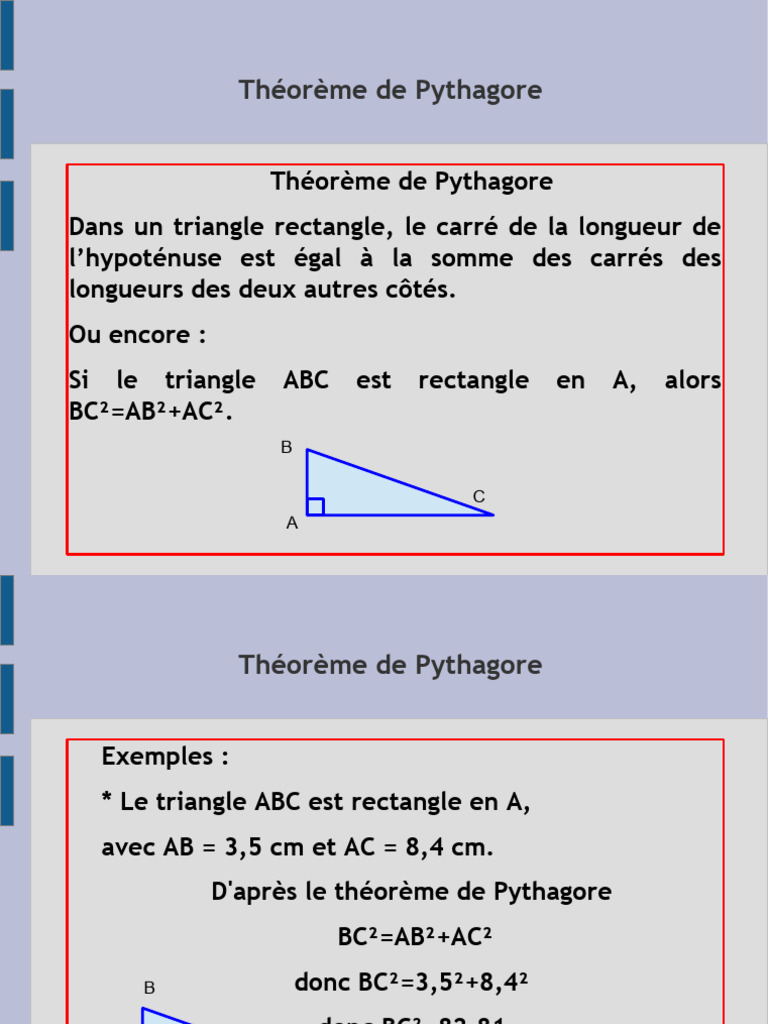 Comprendre le théorème de Pythagore | PDF