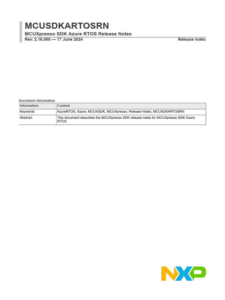MCUXpresso SDK Azure RTOS Notes | PDF | Software Engineering | Computing