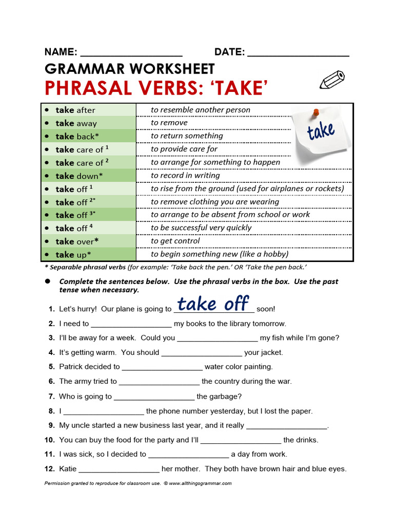 Phrasal Verbs with 