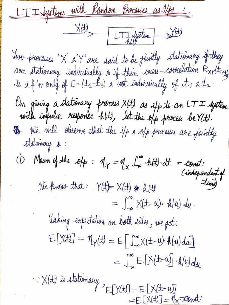 LTI Systems With Random Processes As Inputs | PDF