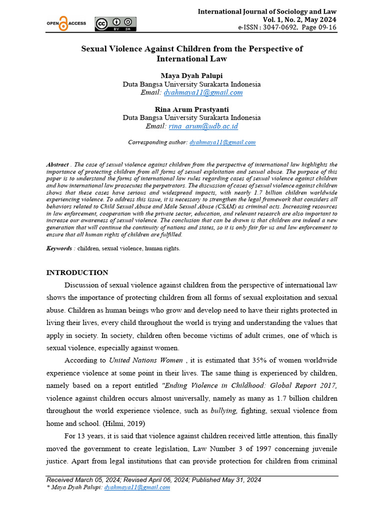 09-16 Sexual Violence Against Children From The Perspective of | PDF ...