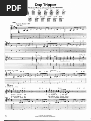 Day Tripper Guitar Lesson Tab