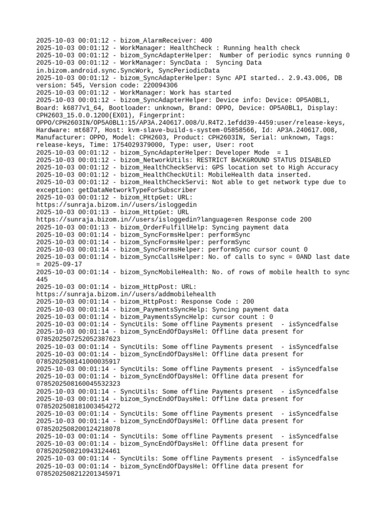 Bizom Sync Log Analysis 2025 | PDF | Computer Engineering | Computer ...
