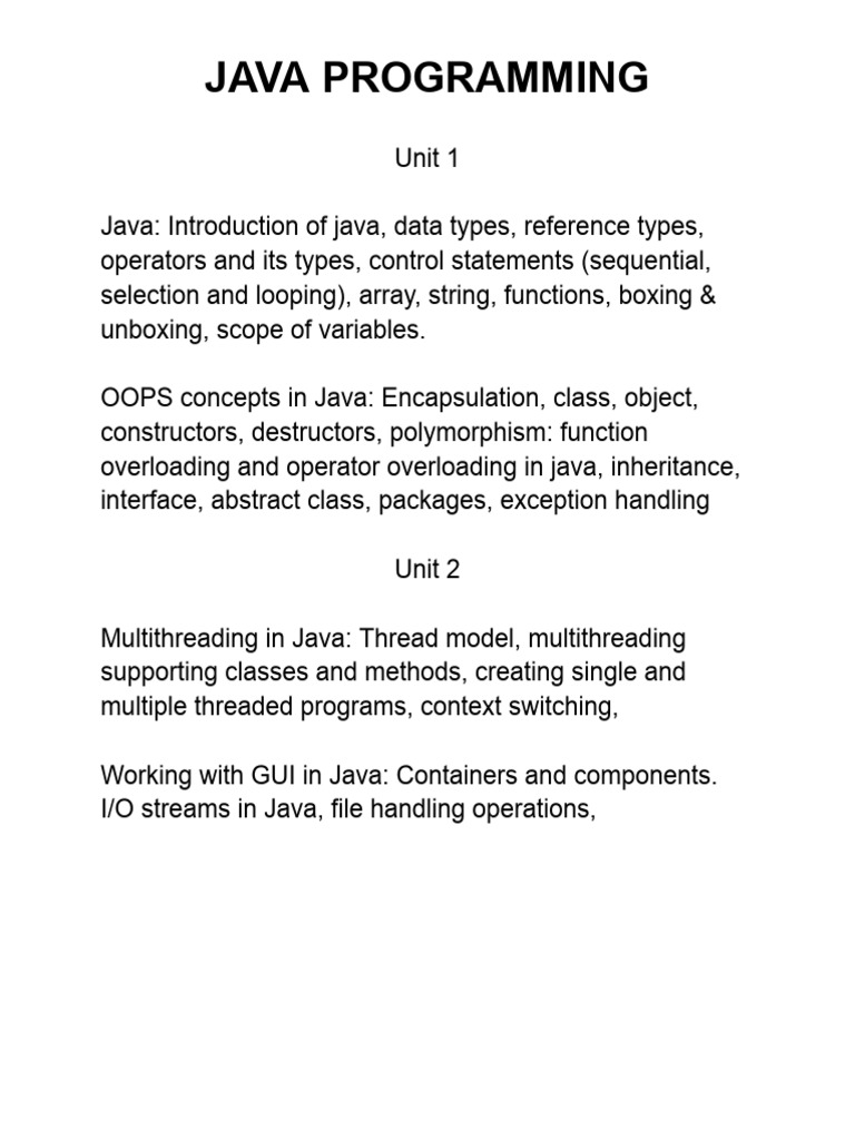 Java Programming: Basics to OOP Concepts | PDF