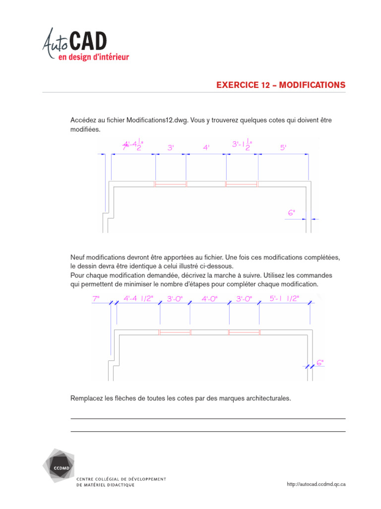 Modifications de cotes dans AutoCAD | PDF