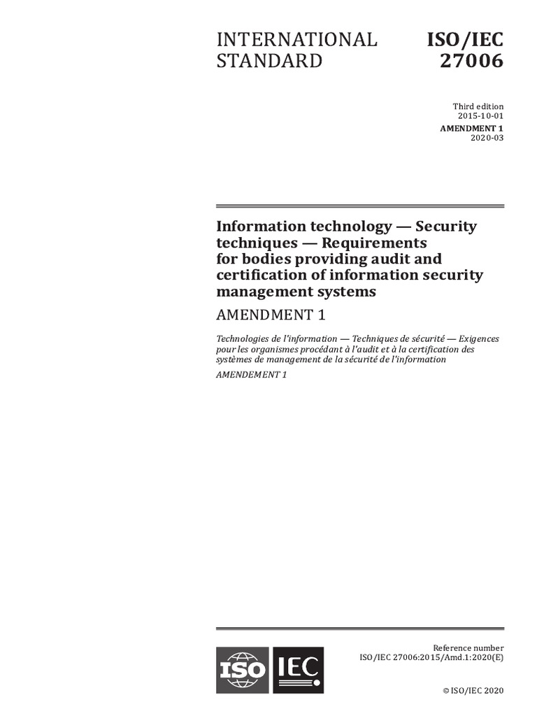 ISO/IEC 27006:2020 Certification Guide | PDF | Audit | International ...