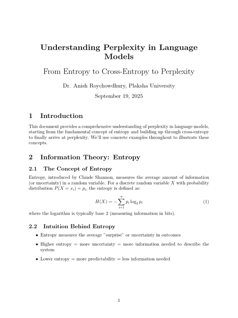 Understanding Perplexity in Language Models | PDF | Information ...