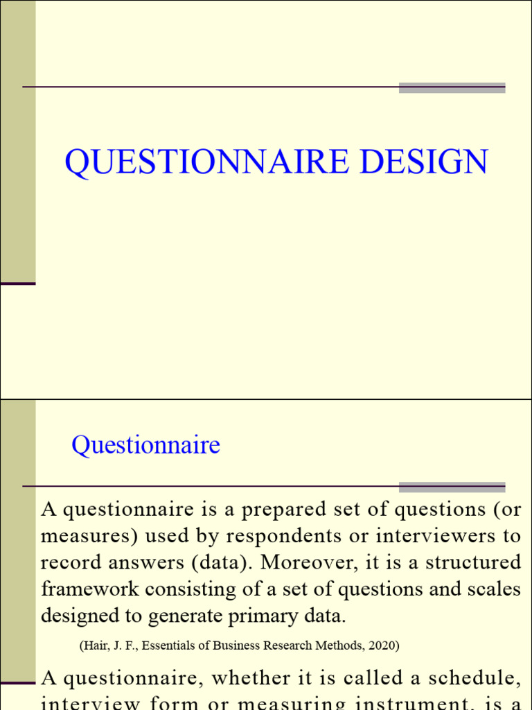 Effective Questionnaire Design Tips | PDF
