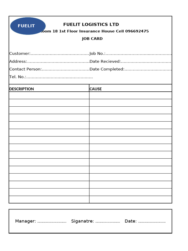 Fuelit CARD 1 | PDF
