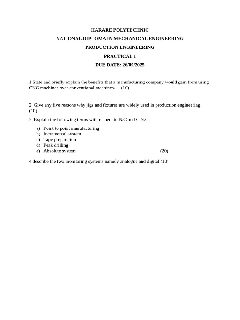Production Practical 1 2025 | PDF