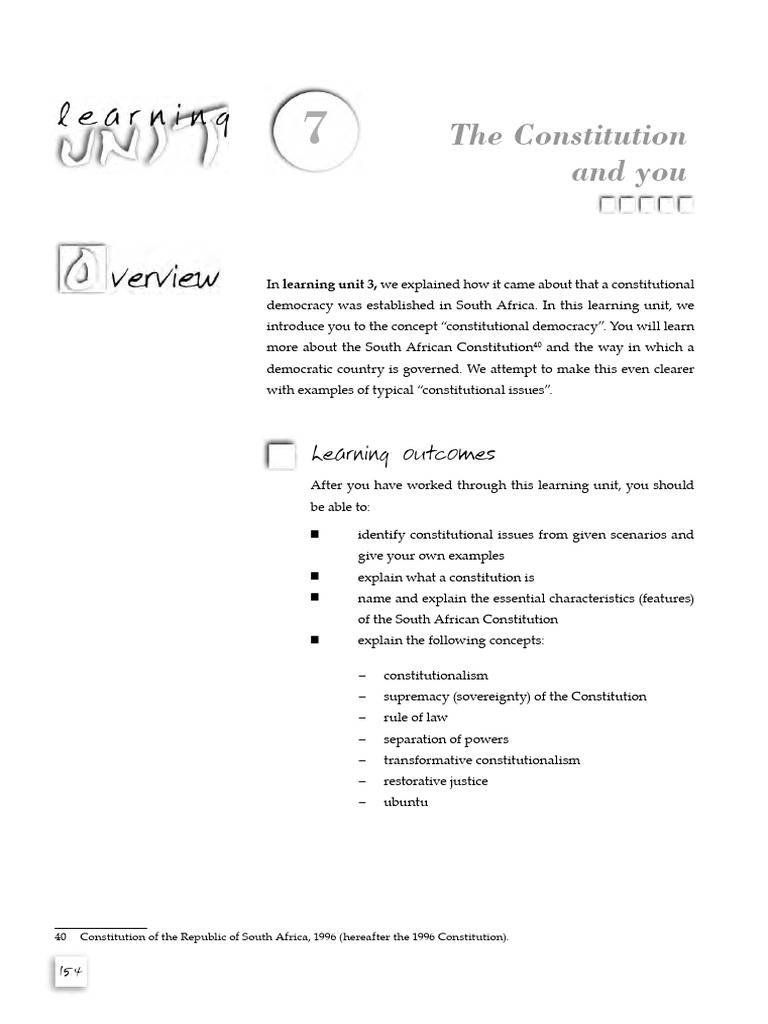 Understanding South Africa's Constitution | PDF | Separation Of Powers ...