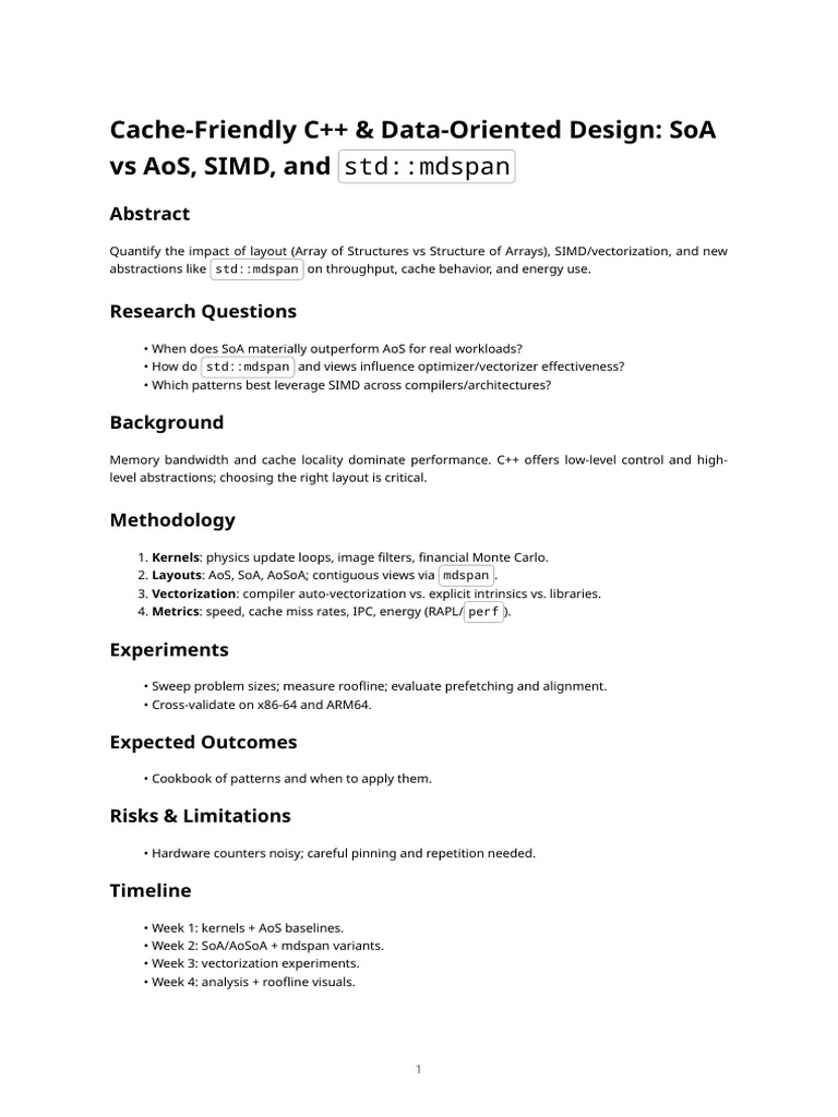 Research 4 - Cache-Friendly C++ & Data-Oriented Design | PDF