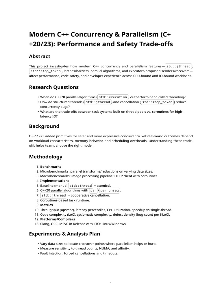 Modern C++ Concurrency Performance Analysis | PDF | Thread (Computing ...